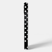 Schwarz-weiße Retro-Polka-Punkte Case-Mate iPhone Hülle (Rückseite / Links)