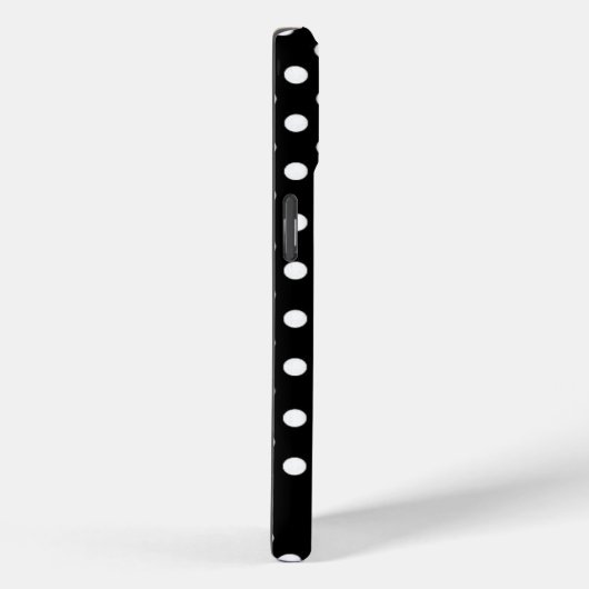 Schwarz-weiße Retro-Polka-Punkte Case-Mate iPhone Hülle (Rückseite / Rechts)
