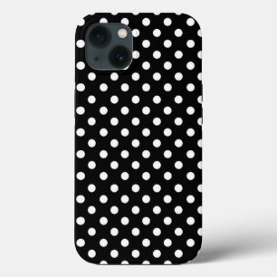 Schwarz-weiße Retro-Polka-Punkte Case-Mate iPhone Hülle