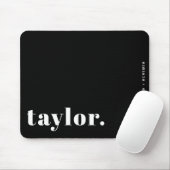 Schwarz-weiße Retro-Typografie personalisiert Mousepad (Mit Mouse)