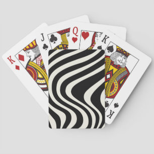 Schwarz-weiße Retro-Wellen Spielkarten