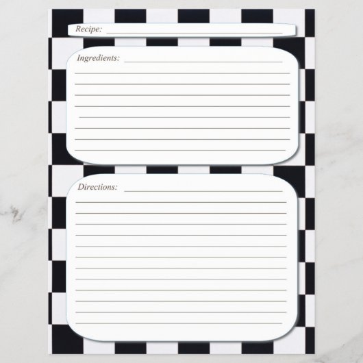 Schwarz-weiße Rezeptseite Flyer (Vorne)