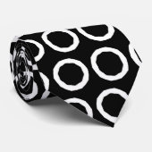 Schwarz-weiße Ringe - Krawatte (Gerollt)