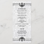 Schwarz-weiße Roaring 20er Jahre Art Déco Hochzeit Programm (Rückseite)