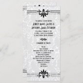 Schwarz-weiße Roaring 20er Jahre Art Déco Hochzeit Programm (Vorne/Hinten)