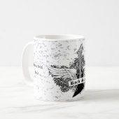 Schwarz-weiße Rock-Star-E-Gitarren-Flügel Tasse (Vorderseite Links)