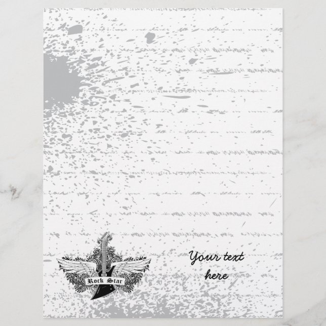 Schwarz-weiße Rock-Star-E-Gitarrenflügel (Vorderseite)