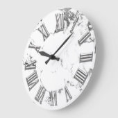 Schwarz-weiße römische Nummer aus Graumetall Große Wanduhr (Winkel)