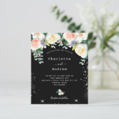 Schwarz-weiße Rosa Blumensträuße Silberhochzeit (Stehend Vorderseite)