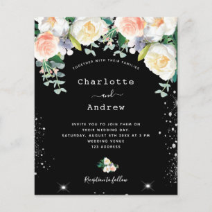 Schwarz-weiße Rosa Blumensträuße Silberhochzeit