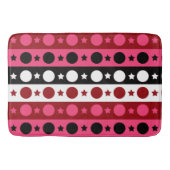 Schwarz-weiße rosa Kreissteine Streifen-Design Badematte (Vorderseite)