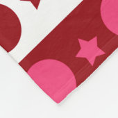 Schwarz-weiße rosa Kreissteine Streifen-Design Fleecedecke (Ecke)