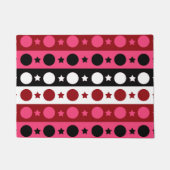 Schwarz-weiße rosa Kreissteine Streifen-Design Fußmatte (Vorderseite)