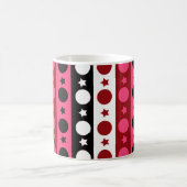 Schwarz-weiße rosa Kreissteine Streifen-Design Kaffeetasse (Mittel)