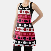 Schwarz-weiße rosa Kreissteine Streifen-Design Schürze (InSitu)