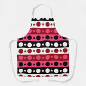 Schwarz-weiße rosa Kreissteine Streifen-Design Schürze (Vorderseite)