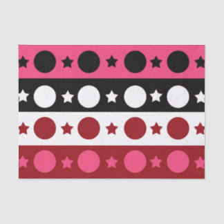 Schwarz-weiße rosa Kreissteine Streifen-Design Seidenpapier
