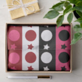 Schwarz-weiße rosa Kreissteine Streifen-Design Seidenpapier (Geschenk)
