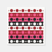 Schwarz-weiße rosa Kreissteine Streifen-Design Serviette (Vorderseite)