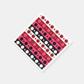 Schwarz-weiße rosa Kreissteine Streifen-Design Serviette (Ecke)