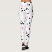 Schwarz-weiße rosa Punkte Niedlich Leggings (Rückseite)