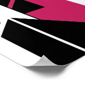 Schwarz-weiße Rose - Abstraktes geometrisches Desi Poster (Ecke)