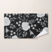 Schwarz-weiße Rose Aquarellmalerei Badhandtuch Set (Handtuch)