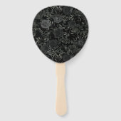Schwarz-weiße Rose Gothic Wedding Fächer (Rückseite)