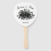 Schwarz-weiße Rose Gothic Wedding Fächer (Vorderseite)