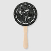 Schwarz-weiße Rose Gothic Wedding Fächer (Vorderseite)