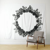 Schwarz-weiße Rose Hochzeit Foto zurück Drop Elega Wandteppich (Beispiel (Horizontal))