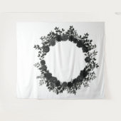 Schwarz-weiße Rose Hochzeit Foto zurück Drop Elega Wandteppich (Vorderseite (Horizontal))