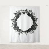 Schwarz-weiße Rose Hochzeit Foto zurück Drop Elega Wandteppich (Vorderseite)