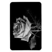 Schwarz-weiße Rose Magnet (Vertikal)