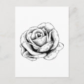 Schwarz-weiße Rose Postkarte (Vorderseite)