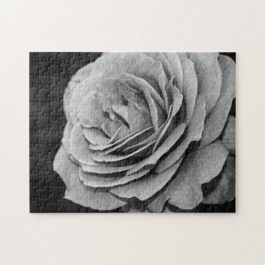Schwarz-Weiße Rose Puzzle (Horizontal)