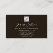 Schwarz-weiße Rose von QR-Logos für Körpermodellie Visitenkarte (Rückseite)