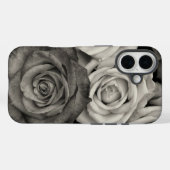 Schwarz-Weiße Rosen Case-Mate iPhone Hülle (Rückseite (Horizontal))