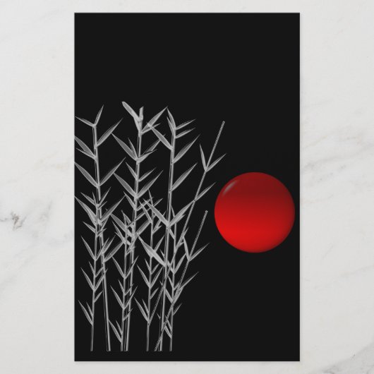 Schwarz-weiße Rot-Sonne Briefpapier (Vorderseite)