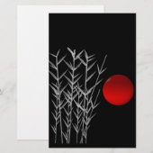 Schwarz-weiße Rot-Sonne Briefpapier (Vorne/Hinten)
