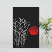 Schwarz-weiße Rot-Sonne Briefpapier (Stehend Vorderseite)