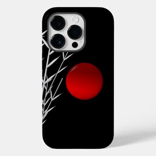 Schwarz-weiße Rot-Sonne Case-Mate iPhone Hülle (Rückseite)