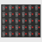 Schwarz-weiße Rot-Sonne Geschenkpapier (Flach)
