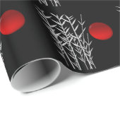Schwarz-weiße Rot-Sonne Geschenkpapier (Rolleneckpunkt)