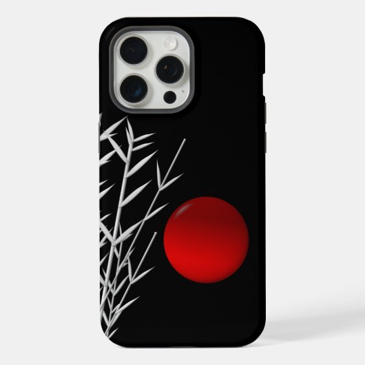 Schwarz-weiße Rot-Sonne iPhone Hülle (Rückseite)