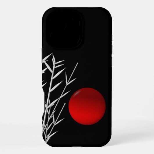 Schwarz-weiße Rot-Sonne iPhone Hülle (Rückseite)