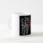 Schwarz-weiße Rot-Sonne Kaffeetasse (Vorderseite Links)