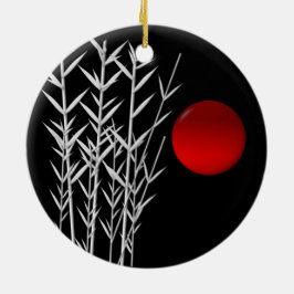 Schwarz-weiße Rot-Sonne Keramikornament