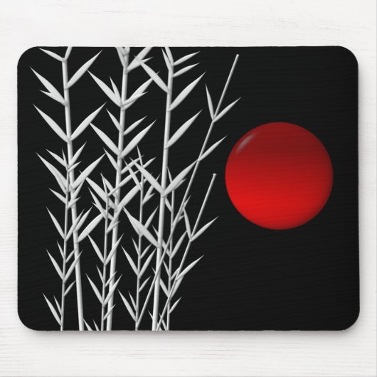 Schwarz-weiße Rot-Sonne Mousepad (Vorne)