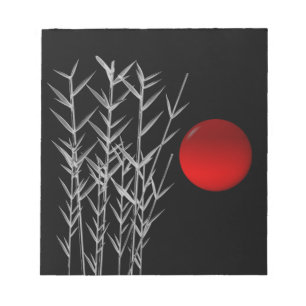 Schwarz-weiße Rot-Sonne Notizblock